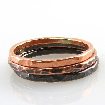 Ombre' Trio of Copper Stacking Ring